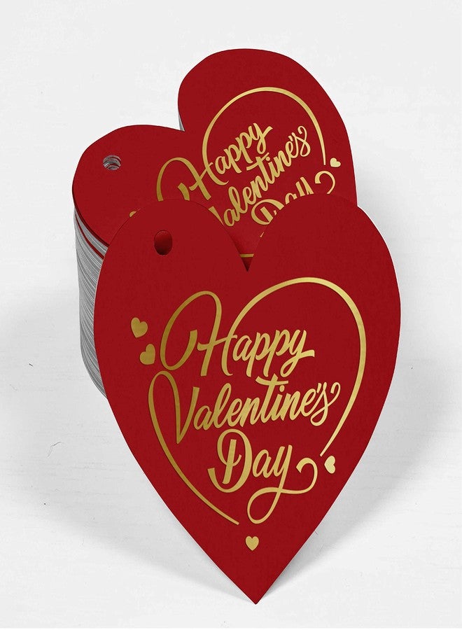 Inkdotpot Pack of 50 Happy Valentine's Day Valentine Favor Paper Tags Craft Gold Foil Hang Tags - Image 2